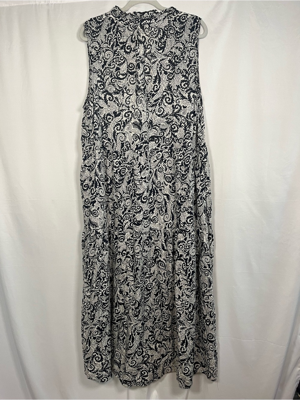 Anthropologie x Maeve Marya black white cotton maxi dress sz XL EUC - Picture 7 of 11